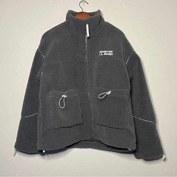 Oversized Embroidered Sherpa Coat - Picture 4 of 16